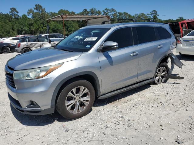 5TDKKRFH3FS078072 - 2015 TOYOTA HIGHLANDER XLE SILVER photo 1