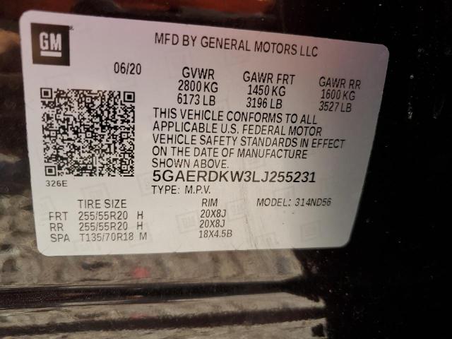 5GAERDKW3LJ255231 - 2020 BUICK ENCLAVE AVENIR BURGUNDY photo 13