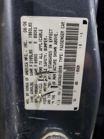 1HGCM56467A010059 - 2007 HONDA ACCORD LX BLUE photo 12