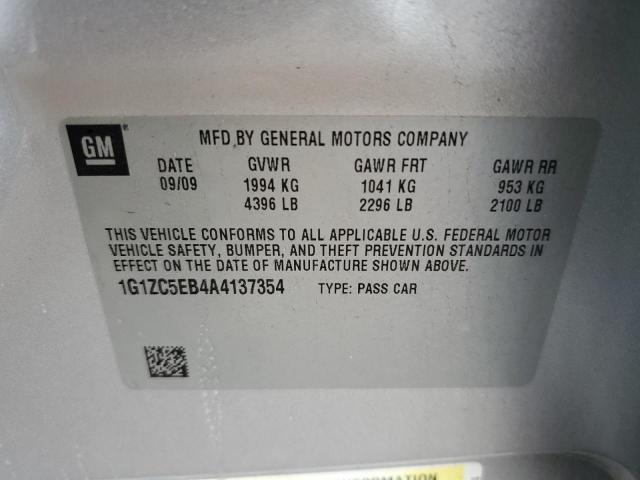 1G1ZC5EB4A4137354 - 2010 CHEVROLET MALIBU 1LT 银色 照片 12