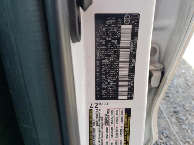 2T1KR32E46C608675 - 2006 TOYOTA COROLLA MA XR WHITE photo 13