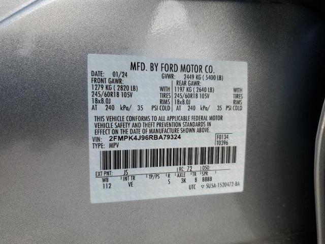 2FMPK4J96RBA79324 - 2024 FORD EDGE SEL SILVER photo 13