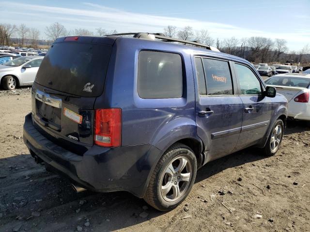 5FNYF4H77EB002458 - 2014 HONDA PILOT EXLN BLUE photo 3