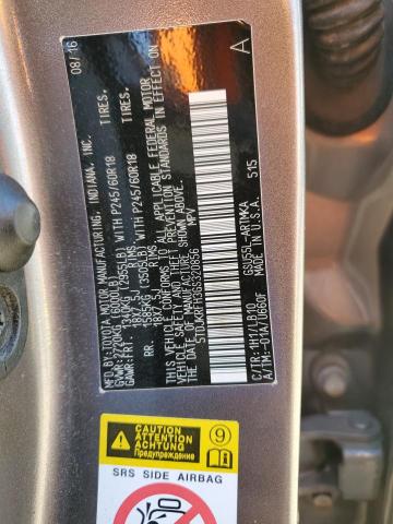 5TDJKRFH3GS320856 - 2016 TOYOTA HIGHLANDER XLE 棕色 照片 14