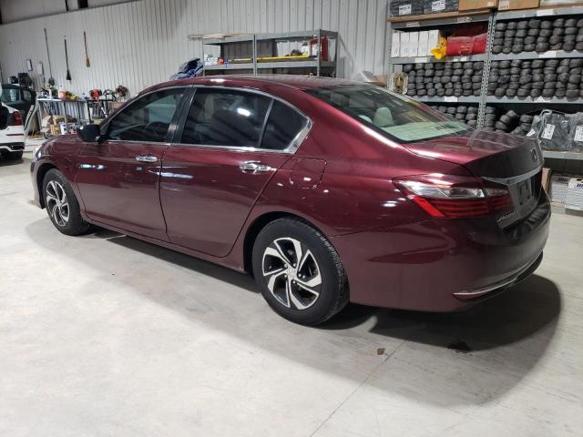 1HGCR2F31GA163634 - 2016 HONDA ACCORD LX MAROON photo 2