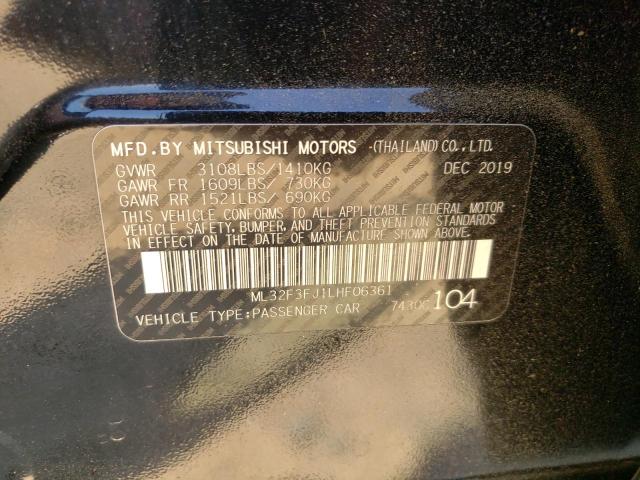 ML32F3FJ1LHF06361 - 2020 MITSUBISHI MIRAGE G4 ES BLACK photo 12