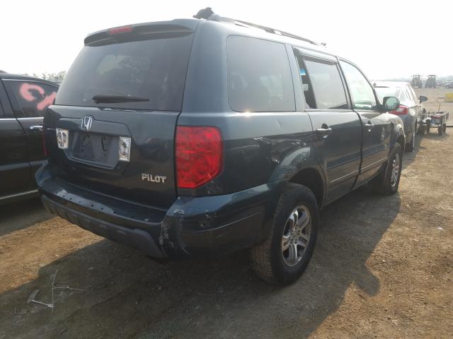 2HKYF18584H584812 - 2004 HONDA PILOT EXL TEAL photo 4