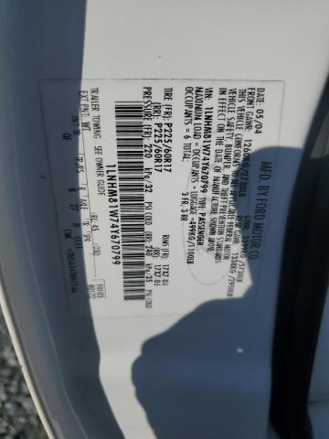 1LNHM81W74Y670799 - 2004 LINCOLN TOWN CAR EXECUTIVE Սպիտակ լուսանկար 12