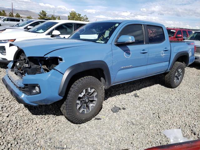 3TMCZ5AN0KM280609 - 2019 TOYOTA TACOMA DOUBLE CAB BLUE photo 1