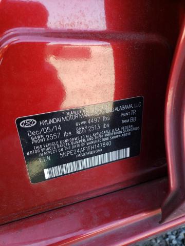 5NPE24AF1FH147840 - 2015 HYUNDAI SONATA SE RED photo 12