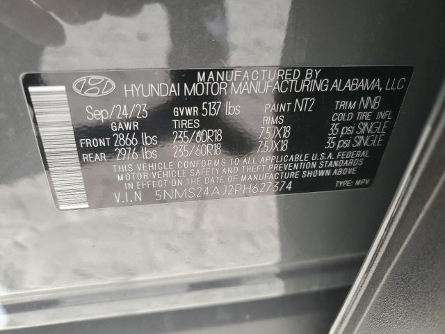 5NMS24AJ2PH627374 - 2023 HYUNDAI SANTA FE SEL GRAY photo 13