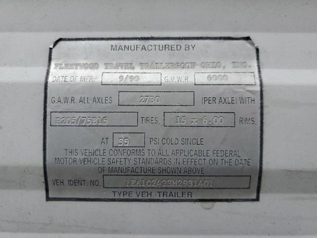 1EA1C2423M2931401 - 1991 TERR CAMPER TWO TONE photo 10