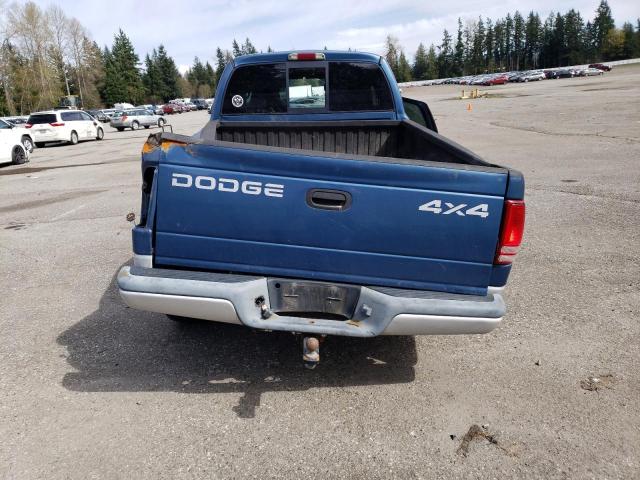 1B7GG42N72S580414 - 2002 DODGE DAKOTA SLT BLUE photo 6