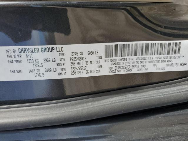 2C4RC1CG7CR105710 - 2012 CHRYSLER TOWN & COU TOURING L BLACK photo 13