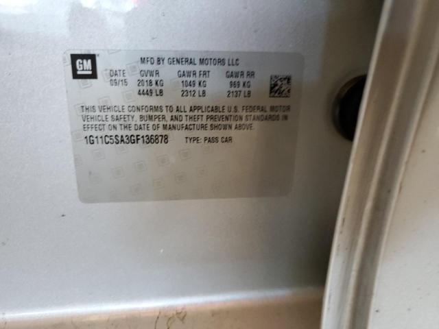 1G11C5SA3GF136878 - 2016 CHEVROLET MALIBU LIM LT 银色 照片 12