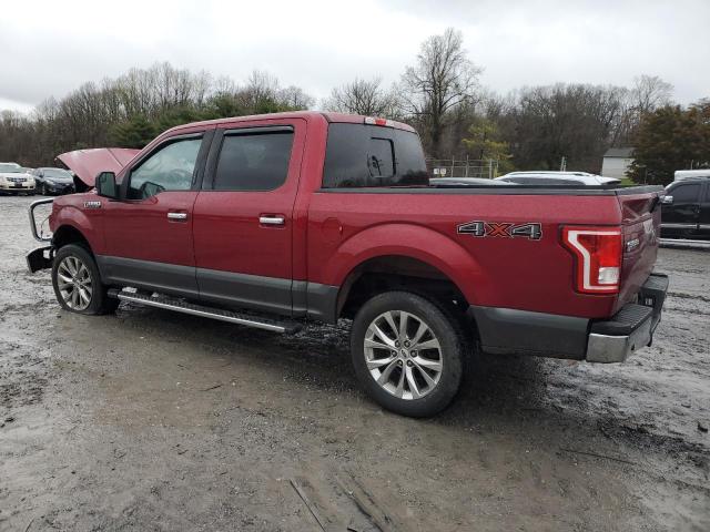 1FTEW1EF1GFC25221 - 2016 FORD F150 SUPERCREW BURGUNDY photo 2