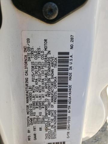 5TETX4CN7AZ688149 - 2010 TOYOTA TACOMA ACCESS CAB თეთრი ფოტო 12