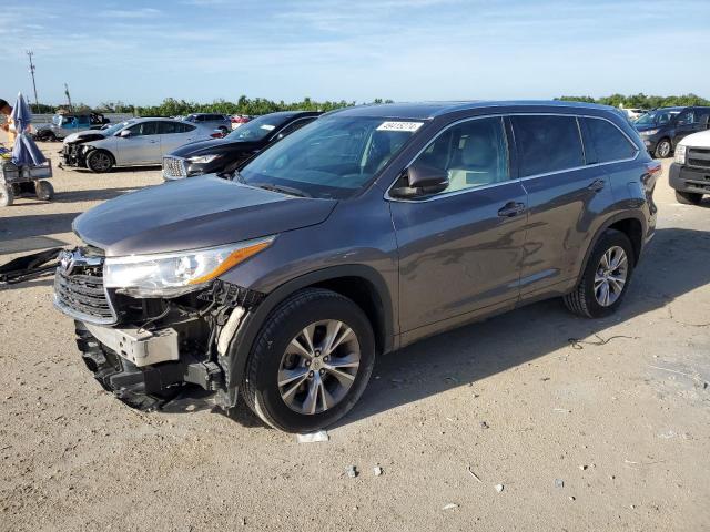 5TDKKRFHXFS097234 - 2015 TOYOTA HIGHLANDER XLE GRAY photo 1