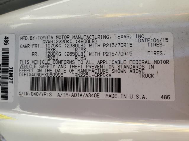 5TFTX4CN0FX060996 - 2015 TOYOTA TACOMA ACCESS CAB ყვითელი ფოტო 12