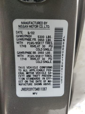 JN8DR09Y73W811087 - 2003 NISSAN PATHFINDER LE 金色 照片 13