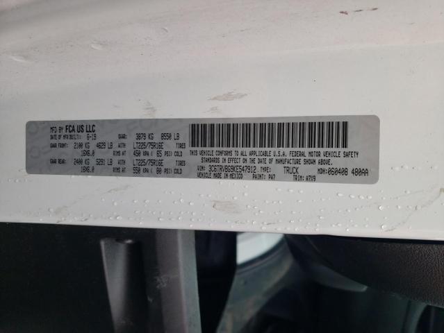 3C6TRVBG9KE547912 - 2019 RAM PROMASTER 1500 HIGH WHITE photo 13