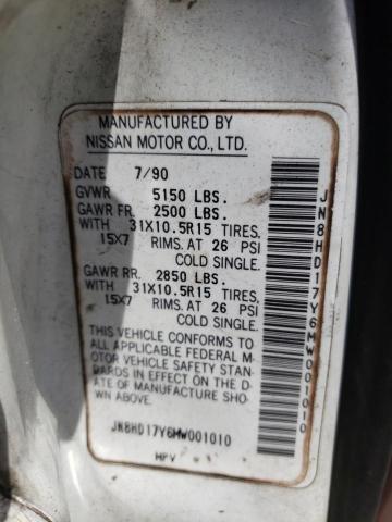 JN8HD17Y6MW001010 - 1991 NISSAN PATHFINDER XE WHITE photo 13