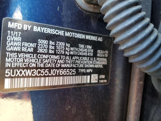 5UXXW3C55J0Y66525 - 2018 BMW X4 XDRIVE28I BLUE photo 14