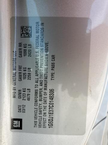 1G6DJ1E37C0148306 - 2012 CADILLAC CTS PERFORMANCE COLLECTION Күміс фото 12