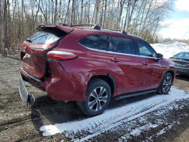 5TDGZRBH8NS582154 - 2022 TOYOTA HIGHLANDER XLE 红色 照片 3