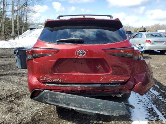 5TDGZRBH8NS582154 - 2022 TOYOTA HIGHLANDER XLE 红色 照片 6