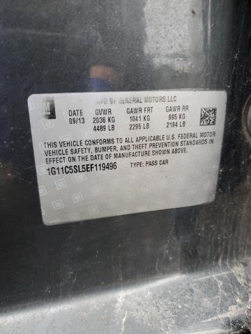 1G11C5SL5EF119496 - 2014 CHEVROLET MALIBU 1LT BLACK photo 12