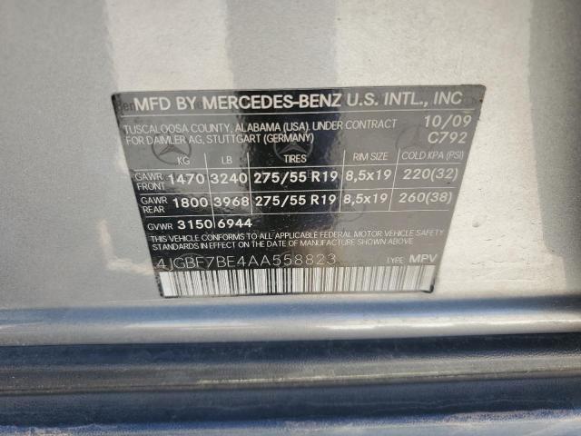 4JGBF7BE4AA558823 - 2010 MERCEDES-BENZ GL 450 4MATIC GRAY photo 14