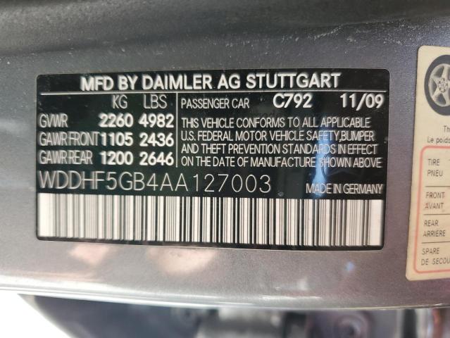 WDDHF5GB4AA127003 - 2010 MERCEDES-BENZ E 350 SILVER photo 12