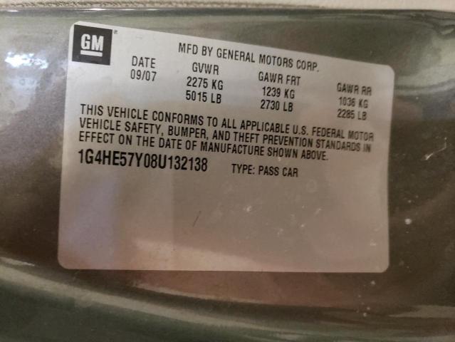 1G4HE57Y08U132138 - 2008 BUICK LUCERNE CXS SILVER photo 12