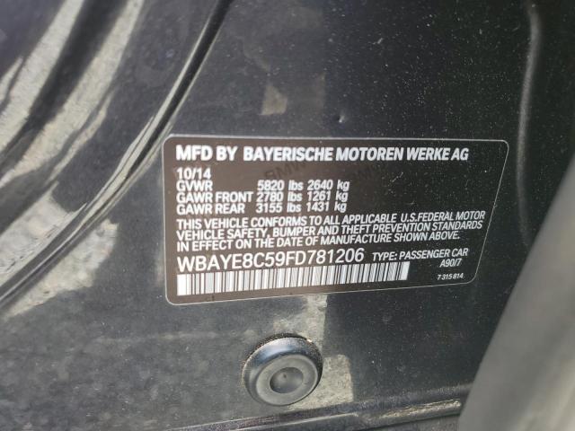 WBAYE8C59FD781206 - 2015 BMW 750 LI CHARCOAL photo 13