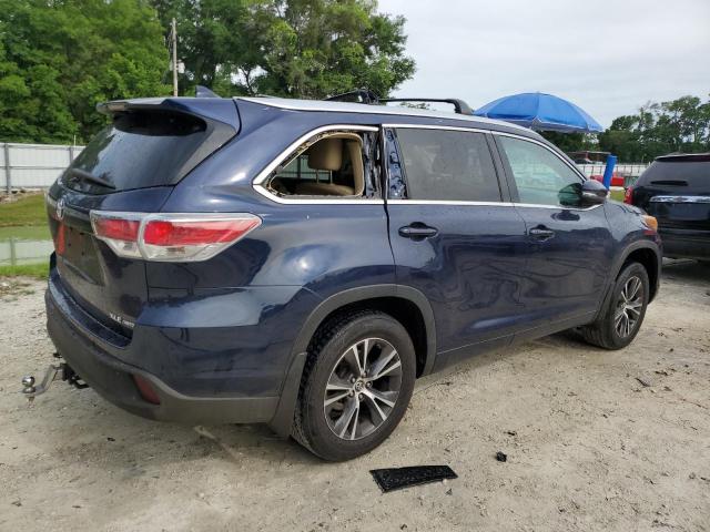 5TDJKRFH2GS238441 - 2016 TOYOTA HIGHLANDER XLE BLUE photo 3