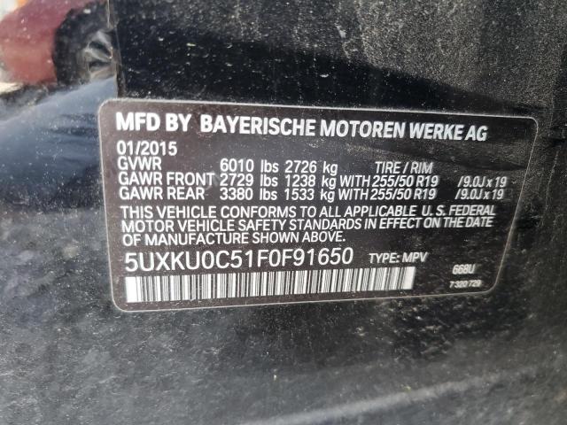 5UXKU0C51F0F91650 - 2015 BMW X6 SDRIVE35I BLACK photo 13