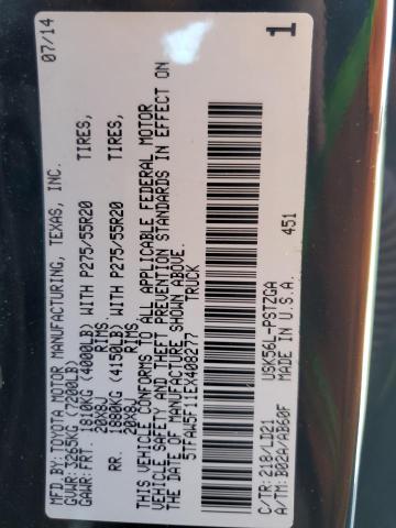 5TFAW5F11EX408277 - 2014 TOYOTA TUNDRA CREWMAX PLATINUM BLACK photo 12