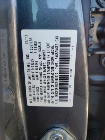 1HGCP2F8XCA060370 - 2012 HONDA ACCORD EXL GRAY photo 10