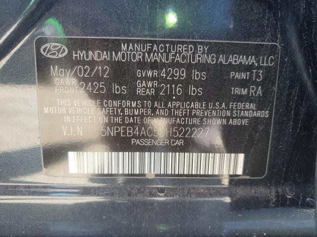 5NPEB4AC5DH522227 - 2013 HYUNDAI SONATA GLS BLUE photo 12