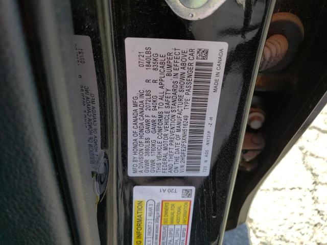 2HGFE2F5XNH516249 - 2022 HONDA CIVIC SPORT 黑色 照片 12