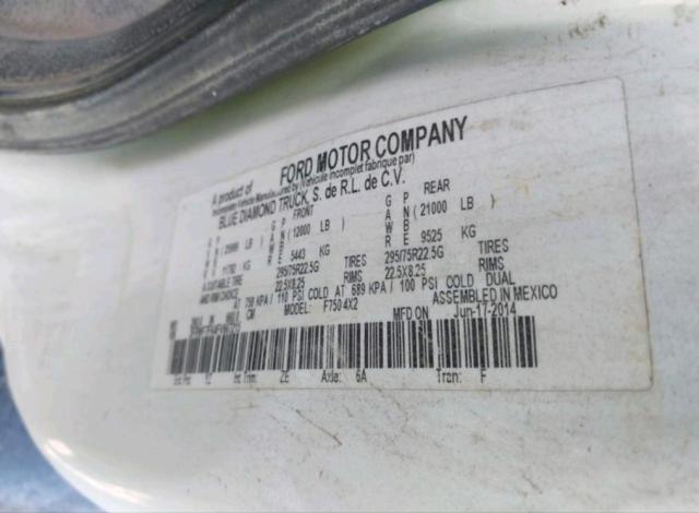 3FRWF7FK4FV667215 - 2015 FORD F750 SUPER DUTY WHITE photo 10