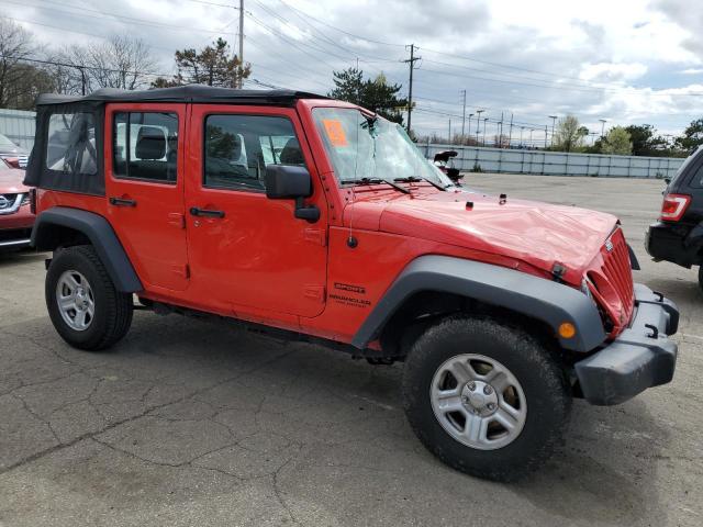 1C4BJWDG7HL555375 - 2017 JEEP WRANGLER U SPORT RED photo 4