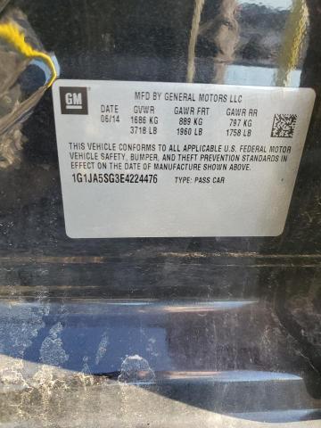 1G1JA5SG3E4224476 - 2014 CHEVROLET SONIC LS BLACK photo 12