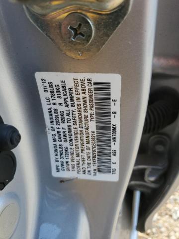 19XFB2F97CE038214 - 2012 HONDA CIVIC EXL SILVER photo 13