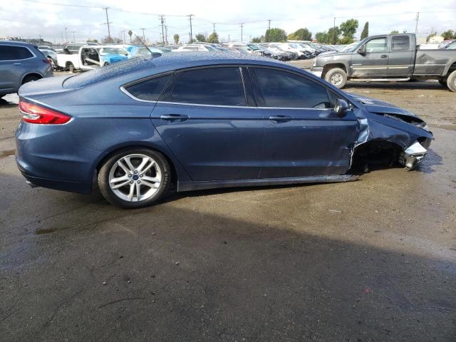 3FA6P0HD4JR224876 - 2018 FORD FUSION SE BLUE photo 3