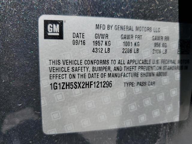 1G1ZH5SX2HF121296 - 2017 CHEVROLET MALIBU PREMIER GRAY photo 12