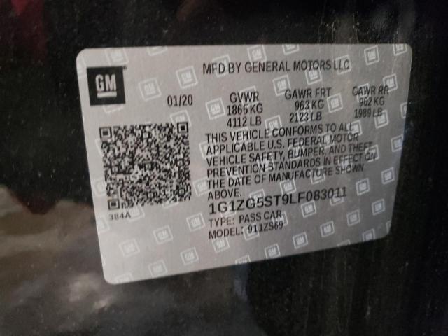 1G1ZG5ST9LF083011 - 2020 CHEVROLET MALIBU RS 黑色 照片 12