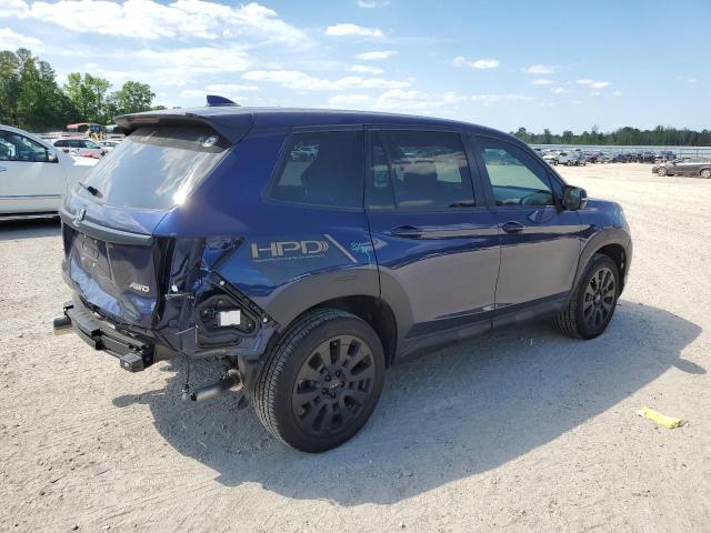 5FNYF8H52NB032327 - 2022 HONDA PASSPORT EXL BLUE photo 3