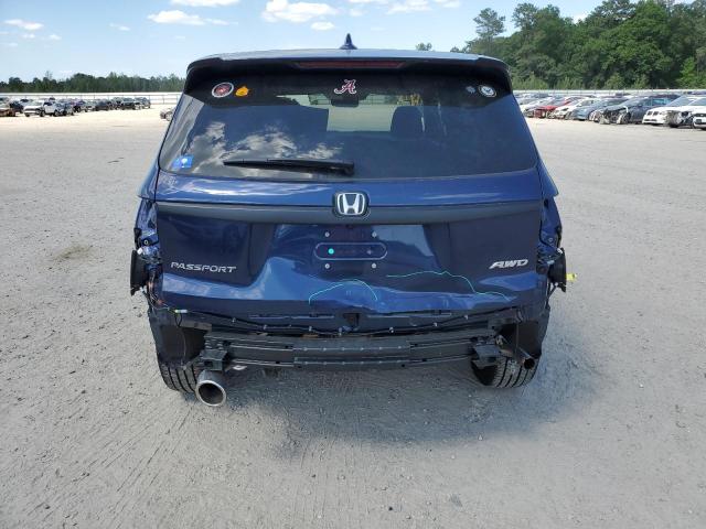 5FNYF8H52NB032327 - 2022 HONDA PASSPORT EXL BLUE photo 6